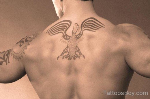 Unique Eagle Tattoo On Back