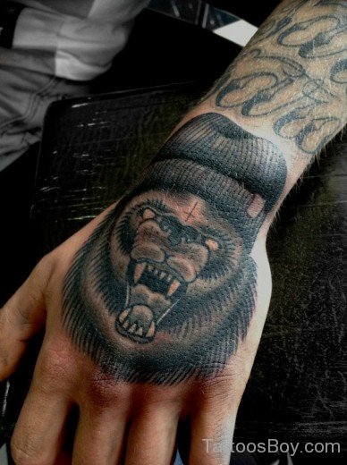 Wolf Tattoo On Hand