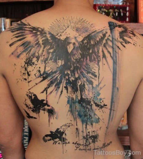 Wonderful Eagle Tattoo Design On Back
