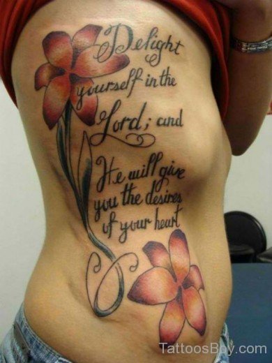 Wording Tattoo On Rib 