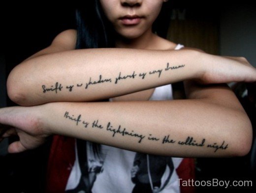 Wording Tattoo On Arm