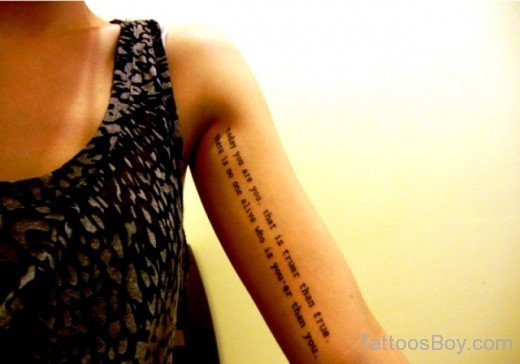 Wording Tattoo On Bicep