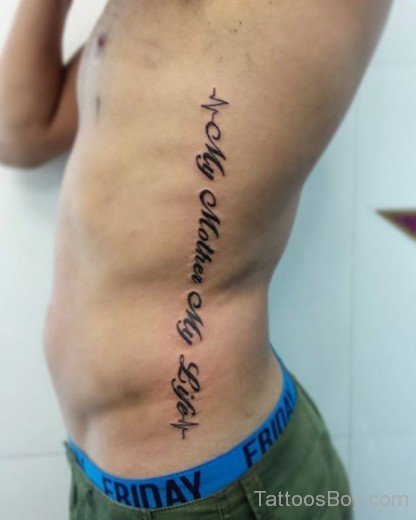 Wording Tattoo On Rib