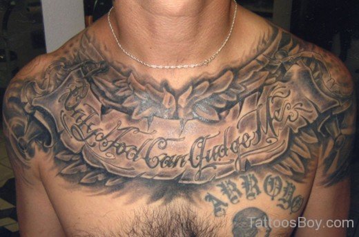 Wording Tattoo On Chest