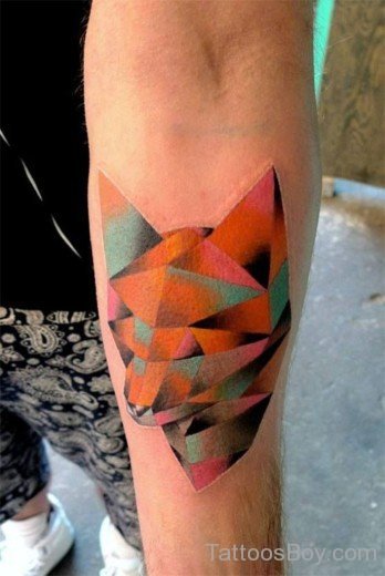 Abstract Fox Tattoo On Arm-TB12001