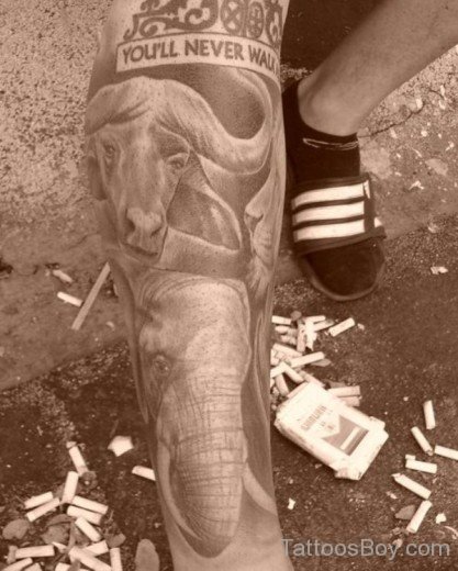 Animal Tattoo On Leg-TB1003