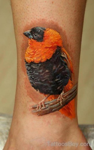 African Bird Tattoo Design On Ankle-TB1006