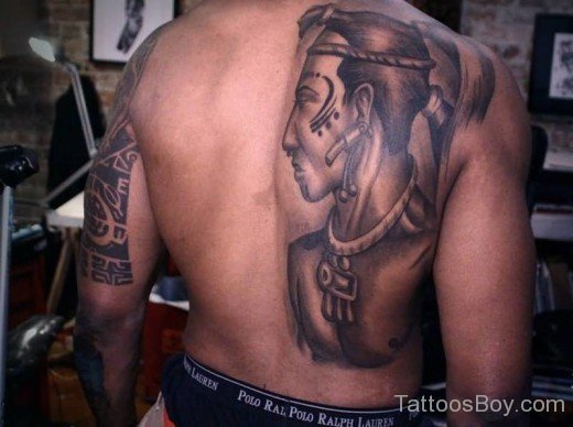 African Man Tattoo On Back-TB1016