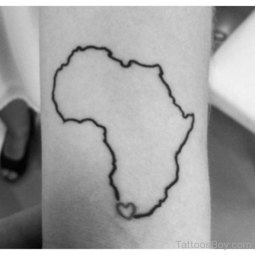 African Map Tattoo Design-TB1020