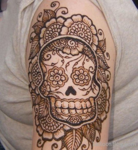 Skull Tattoo On Shoulder