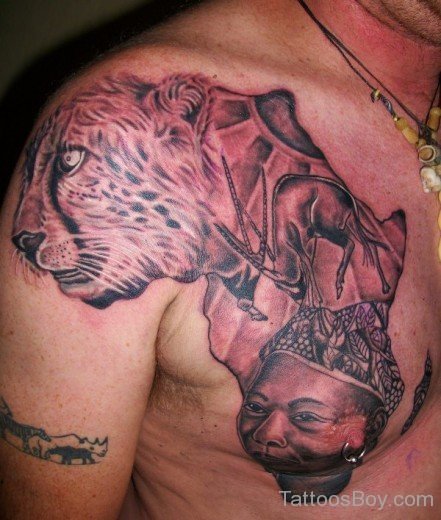 African Tattoo Design On Chest-TB1032