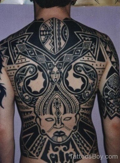 African Tattoo On Back Body-TB1035