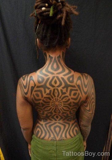 African Tribal Tattoo On Back-TB1046