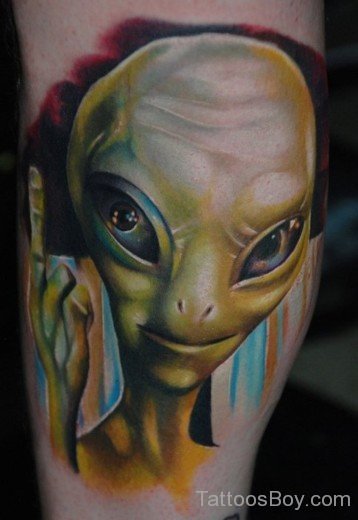 Alien Face Tattoo Design