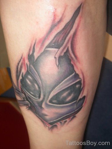 Alien Head Tattoo