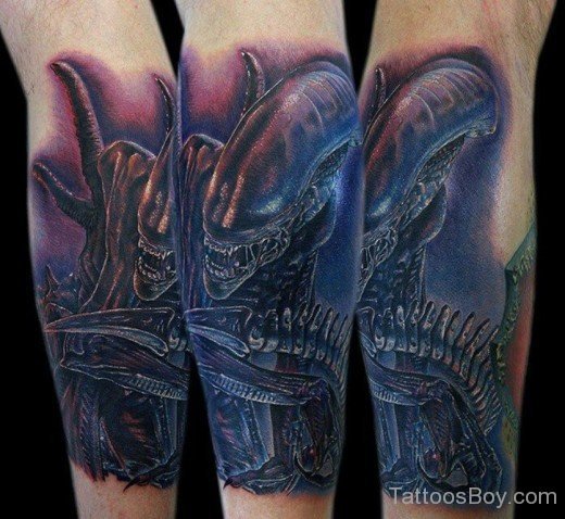 Alien Tattoo Design On Arm-TB104