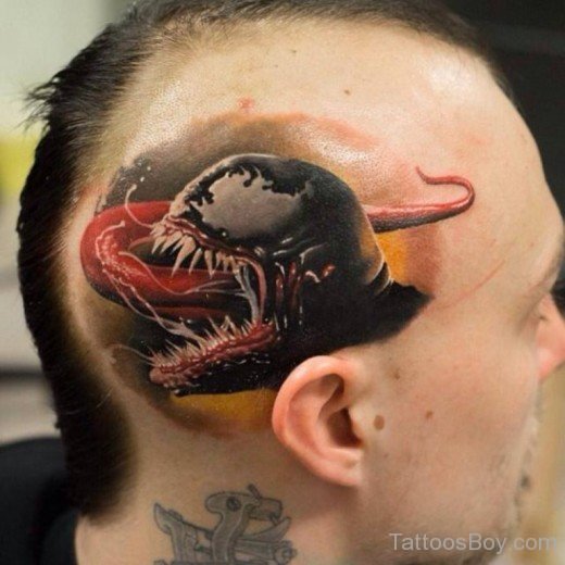 Alien Tattoo Design On Head-TB112