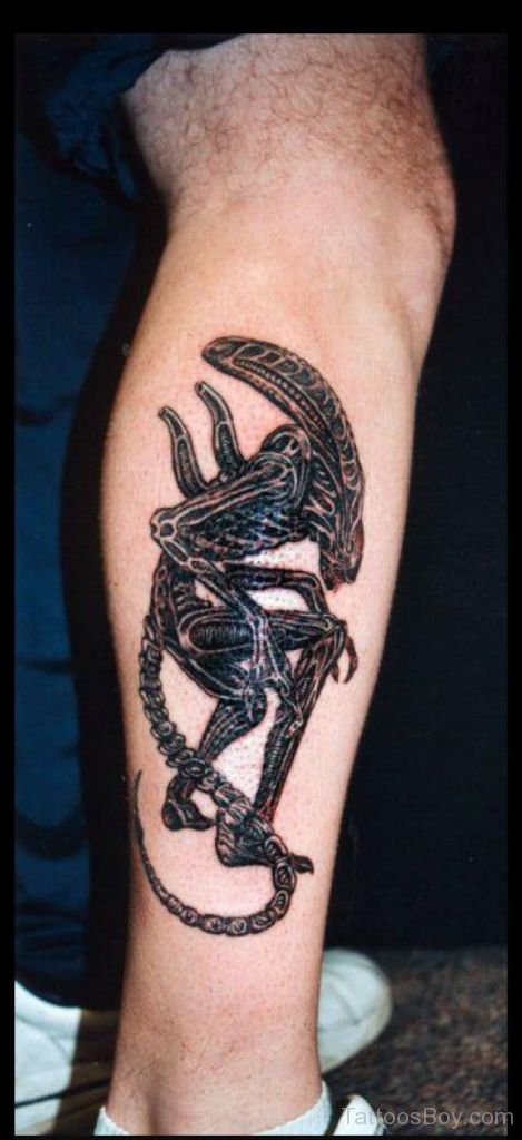 Black Alien Tattoo Design
