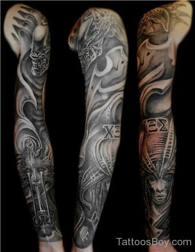 Alien Tattoo On Full Sleeve-TB121