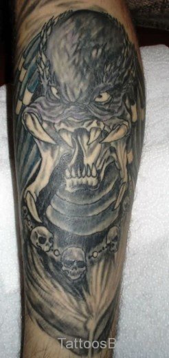 Alien Tattoo On Leg