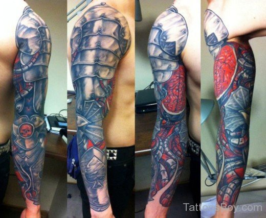 Amazing Biomechanical Tattoo On Full Sleeve-Tb1204