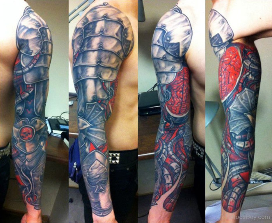 Permalink to Amazing Biomechanical Tattoo On Full Sleeve.