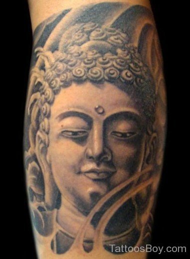 Amazing Buddhist Tattoo On Leg-TB1002