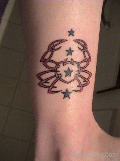 American Tribal Crab Tattoo On Ankle-TB12001