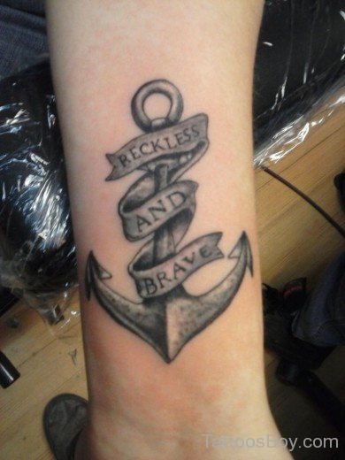 Anchor Tattoo Design on Wrist-TB12009