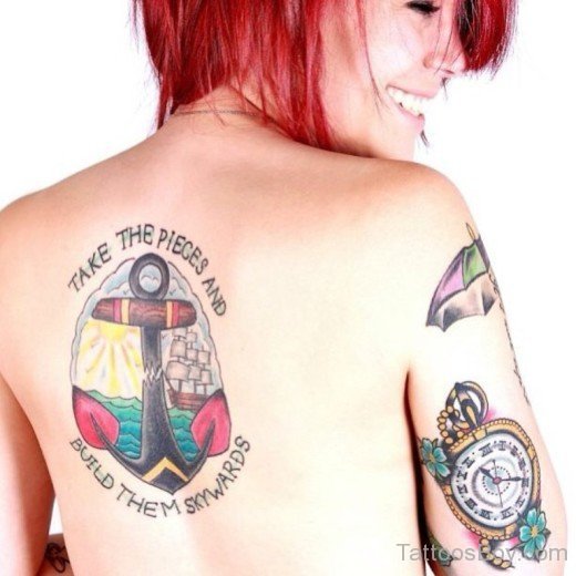 Anchor Tattoo On Back-TB12003