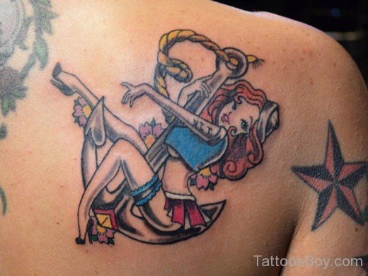 Anchor Tattoo On Back-TB12011