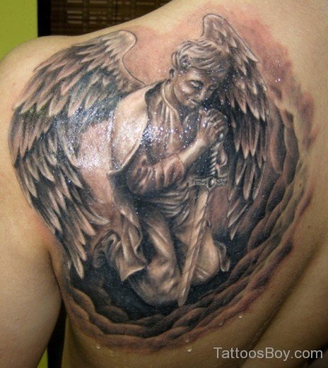 Angel Tattoo Design On Back4-TB12013