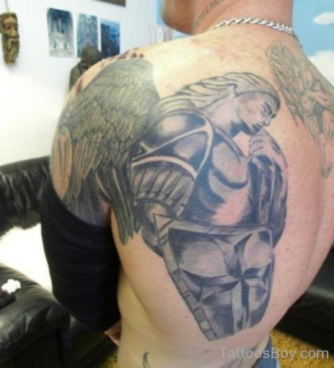 Angel Tattoo On Back-TB1004