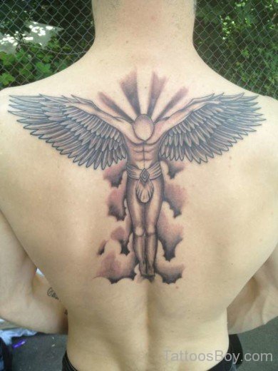 Angel Tattoo On Back-TB12020
