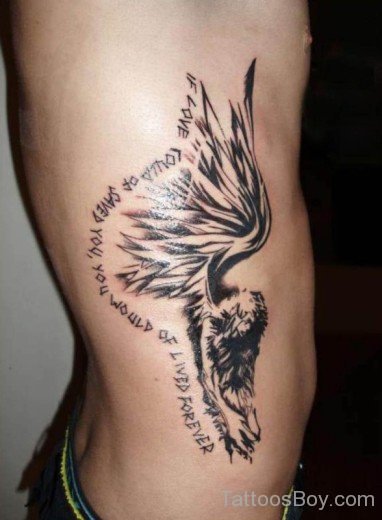 Angel Tattoo Design On Rib