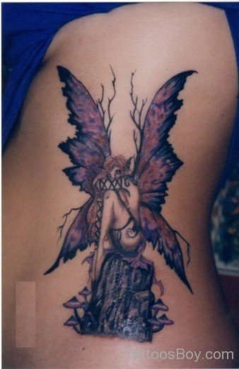 Angel Tattoo On Rib-TB12007