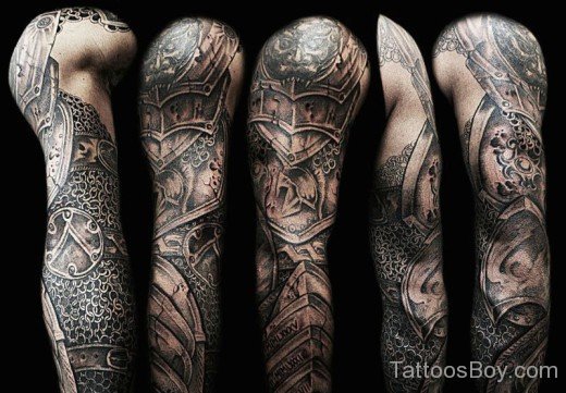 Armor Tattoo Design On Full Sleeve-TB1021