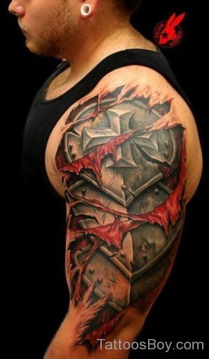 Armor Tattoo Design On Half Sleeve-TB1022