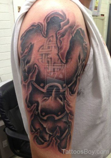 Armor Tattoo On Bicep-TB1027