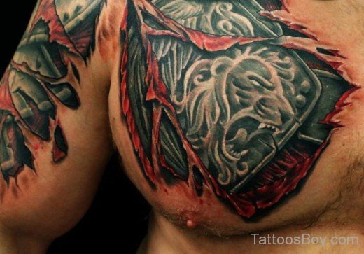 Armor Tattoo On Chest 1-TB1028