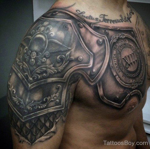 Armor Tattoo On Chest-TB1029