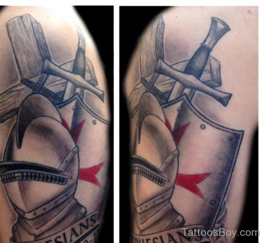 Armor Tattoo On Shoulder-TB1035