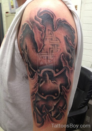 Armor Tattoo On Shoulder-TB1205