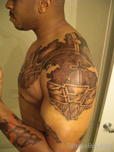 Armor Tattoo On Shoulder7-TB1036