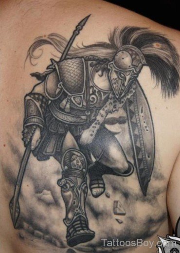 Armor  Warrior Tattoo On Back-TB1008