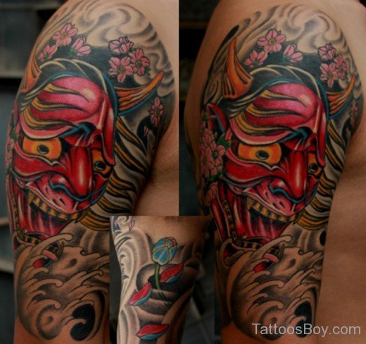 Asian Devil Tattoo On Shoulder-TB1210