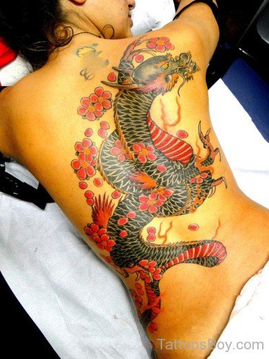 Asian Dragon Tattoo On Back-Tb1201