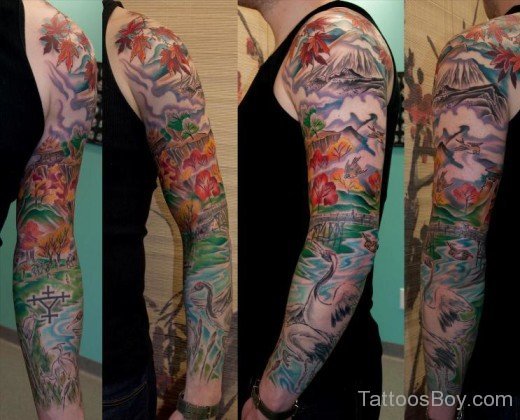 Asian Full Sleeve Tattoo.-TB1221