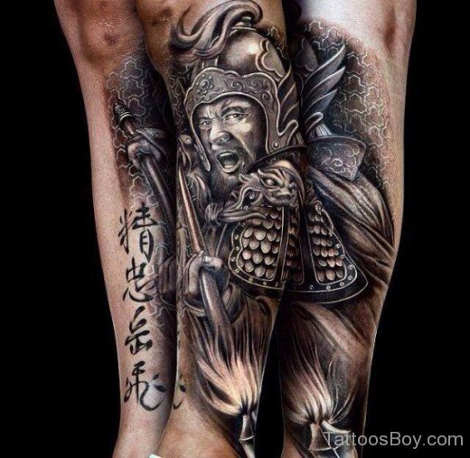 Asian Warrior Tattoo Design-TB1237