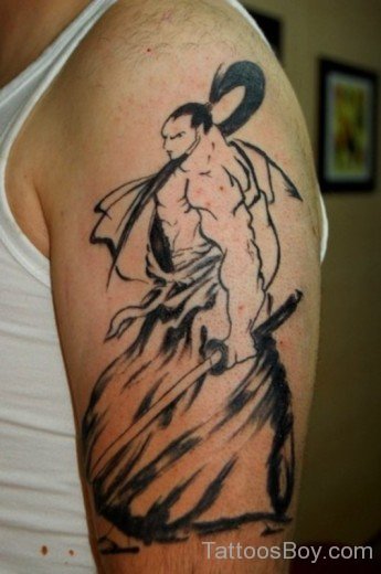 Asian Warrior Tattoo On Shoulder-TB1238
